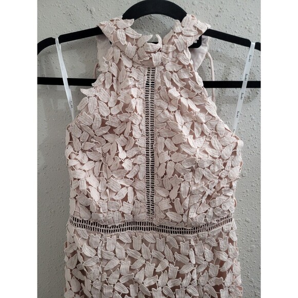 NWT Bardot Gemma Halter Lace Sheath Dress, Size 4/XS - Prosecco Dainty Spring - Picture 3 of 13